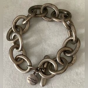 Silpada Solid Sterling Silver Link Toggle Bracelet